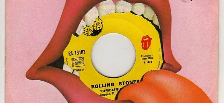 Rolling Stones Art of pink lips with a tongue
